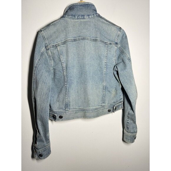 Lauren Jeans Co Premium Jean Jacket Womens Large Petite Blue Denim Light Wash - Picture 5 of 7